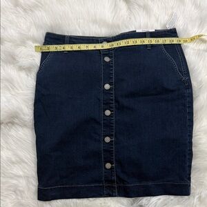 Charter Club Dark Navy Button-Front Denim Pencil Skirt